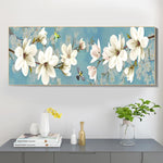 80x30cm White Plum Blossom - Full Drill Round Drill - 80x30cm