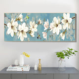 80x30cm White Plum Blossom - Full Drill Round Drill - 80x30cm