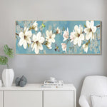 80x30cm White Plum Blossom - Full Drill Round Drill - 80x30cm