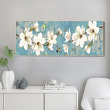 80x30cm White Plum Blossom - Full Drill Round Drill - 80x30cm