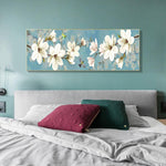 80x30cm White Plum Blossom - Full Drill Round Drill - 80x30cm