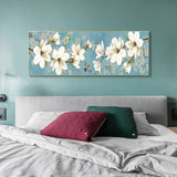 80x30cm White Plum Blossom - Full Drill Round Drill - 80x30cm