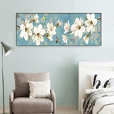 80x30cm White Plum Blossom - Full Drill Round Drill - 80x30cm