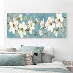 80x30cm White Plum Blossom - Full Drill Round Drill - 80x30cm