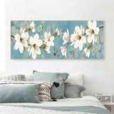 80x30cm White Plum Blossom - Full Drill Round Drill - 80x30cm
