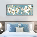 80x30cm White Plum Blossom - Full Drill Round Drill - 80x30cm