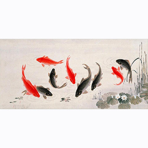 Fish - Full Drill Round Drill - 100x50cm