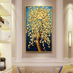 Golden Tree - Full Drill Round Drill - 45x85cm