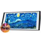 80x30cm Abstract Night Sky - Full Drill Round Drill - 80x30cm