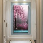 45x85cm Pink Flower Tree - Full Drill Round Drill - 45x85cm