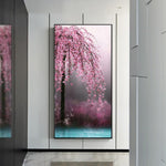 45x85cm Pink Flower Tree - Full Drill Round Drill - 45x85cm