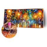 Street Night View - Full Drill Round Drill - 80x40cm