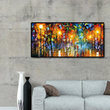 Street Night View - Full Drill Round Drill - 80x40cm