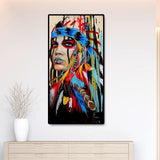45x85cm Aboriginal Girl - Full Drill Round Drill - 45x85cm