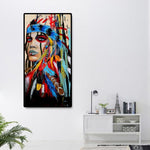 45x85cm Aboriginal Girl - Full Drill Round Drill - 45x85cm