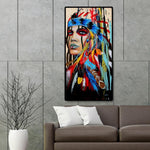 45x85cm Aboriginal Girl - Full Drill Round Drill - 45x85cm