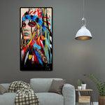 45x85cm Aboriginal Girl - Full Drill Round Drill - 45x85cm