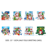 8pcs/Set-Christmas-Diamond Greeting Cards