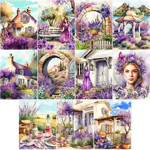 Lavender-Full Round Diamond Painting-30x40cm