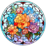 Stained Glass Flower-Full Round Diamond Painting-30x30cm