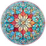 Stained Glass Flower-Full Round Diamond Painting-30x30cm