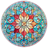 Stained Glass Flower-Full Round Diamond Painting-30x30cm