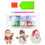 DIY Diamond Painting-3pcs Christmas stocking pendants