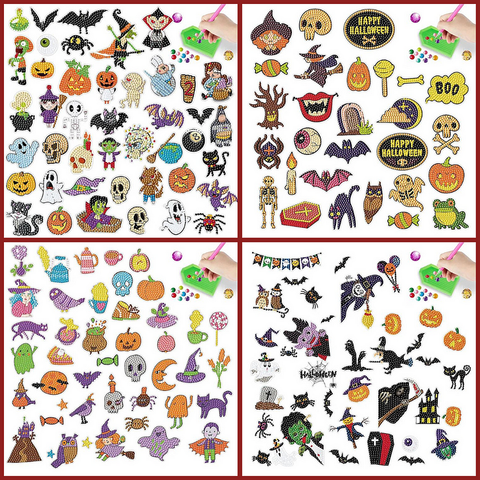 4pcs/set-Halloween-Diamond Sticker