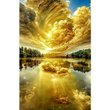 Golden Cloud Water Sky-Full Drill Diamond Painting 40x70cm-s