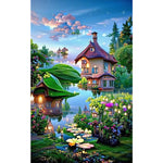 Lake Island House-Full Drill Diamond Painting