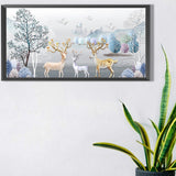Relief Elk-Full Round Diamond Painting-80x40cm-Large Size
