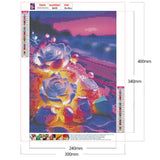Seaside Crystal Rose-Full Round Drill Diamond Painting-30x40cm