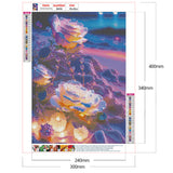 Seaside Crystal Rose-Full Round Drill Diamond Painting-30x40cm