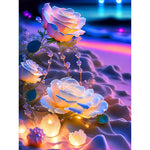 Seaside Crystal Rose-Full Round Drill Diamond Painting-30x40cm