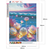Seaside Crystal Rose-Full Round Drill Diamond Painting-30x40cm