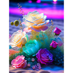 Seaside Crystal Rose-Full Round Drill Diamond Painting-30x40cm