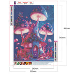 Dream Mushroom House-Full Round Drill Diamond Painting-30x40cm