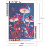 Dream Mushroom House-Full Round Drill Diamond Painting-30x40cm