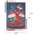 Dream Mushroom House-Full Round Drill Diamond Painting-30x40cm