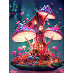 Dream Mushroom House-Full Round Drill Diamond Painting-30x40cm