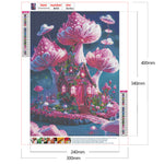 Dream Mushroom House-Full Round Drill Diamond Painting-30x40cm