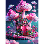Dream Mushroom House-Full Round Drill Diamond Painting-30x40cm