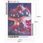 Dream Mushroom House-Full Round Drill Diamond Painting-30x40cm
