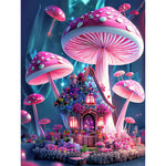 Dream Mushroom House-Full Round Drill Diamond Painting-30x40cm