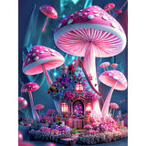 Dream Mushroom House-Full Round Drill Diamond Painting-30x40cm