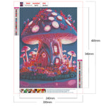 Dream Mushroom House-Full Round Drill Diamond Painting-30x40cm