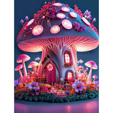 Dream Mushroom House-Full Round Drill Diamond Painting-30x40cm