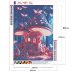 Dream Mushroom House-Full Round Drill Diamond Painting-30x40cm