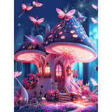 Dream Mushroom House-Full Round Drill Diamond Painting-30x40cm