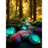 Mountain Forest-Full Round Diamond Painting-30x40cm